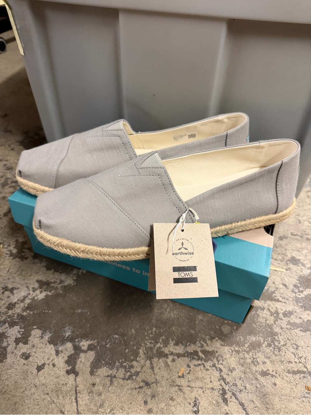 TOMS Women's Grey Canvas Slip-Ons